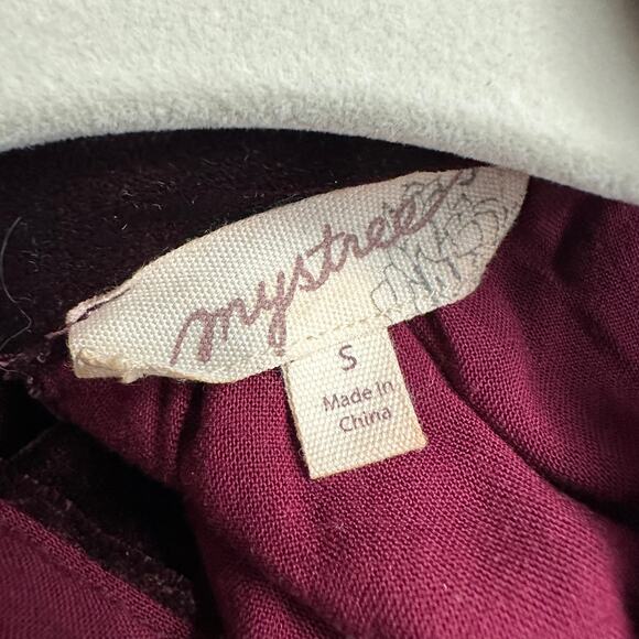 Mystree Women Top Size S Burnout Velvet High Neck Boho Whimsigoth Romantic Artsy - Picture 3 of 7